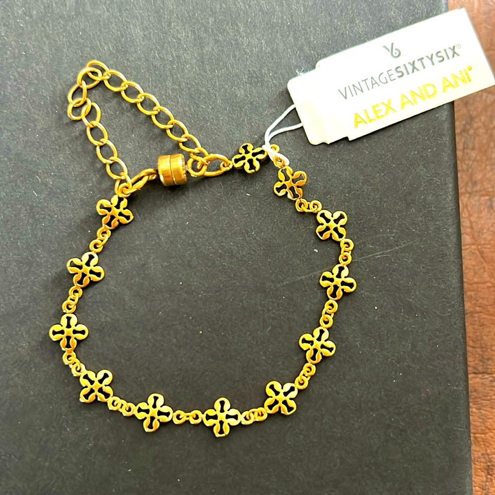 Alex and Ani Vintage Sixty-Six Magnetic Flower Bracelet NWT